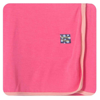 Newborn Swaddling Blanket- Winter Rose with Blush Trim Swaddling Blankets