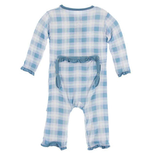 Print Classic Ruffle Coverall with Zipper - Blue Moon 2020 Holiday Plaid Baby & Toddler Sleepwear