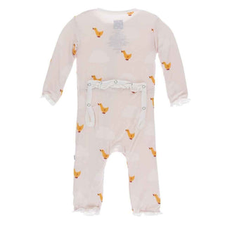 Print Classic Ruffle Coverall with Zipper - Macaroon Puddle Duck Baby & Toddler Sleepwear