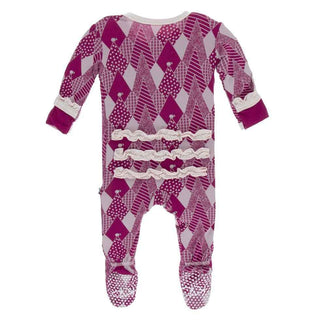 Print Classic Ruffle Footie with Snaps - Berry Mountains Baby & Toddler Sleepwear