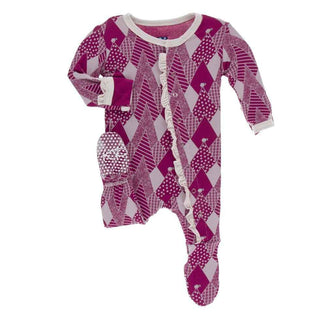 Print Classic Ruffle Footie with Snaps - Berry Mountains Baby & Toddler Sleepwear