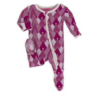 Print Classic Ruffle Footie with Zipper - Berry Mountains Baby & Toddler Sleepwear