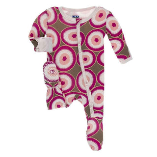 Print Classic Ruffle Footie with Zipper - Falcon Agate Slices Baby & Toddler Sleepwear