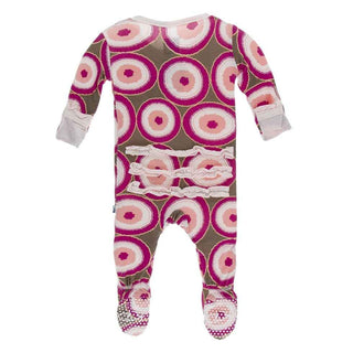 Print Classic Ruffle Footie with Zipper - Falcon Agate Slices Baby & Toddler Sleepwear