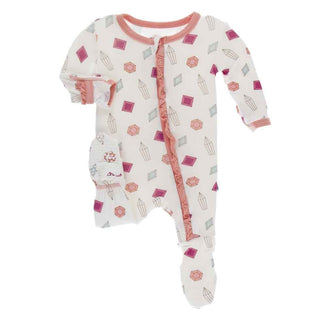 Print Classic Ruffle Footie with Zipper - Natural Gems Baby & Toddler Sleepwear