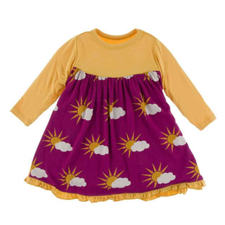 Print Classic Long Sleeve Swing Dress - Berry Partial Sun Baby & Toddler Dresses