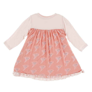 Print Classic Long Sleeve Swing Dress - Blush Happy Tornado Baby & Toddler Dresses