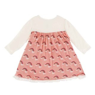 Print Classic Long Sleeve Swing Dress - Blush Rainbow Baby & Toddler Dresses