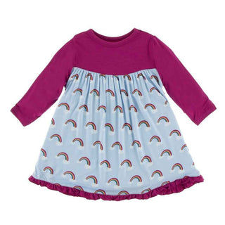 Print Classic Long Sleeve Swing Dress - Pond Rainbow Baby & Toddler Dresses