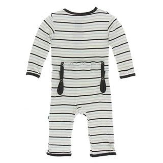 KicKee Pants Print Coverall with Snaps - Tuscan Afternoon Stripe