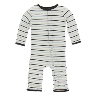 KicKee Pants Print Coverall with Snaps - Tuscan Afternoon Stripe