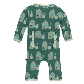 Print Coverall with Zipper - Ivy Milk Baby & Toddler Sleepwear