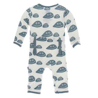 Print Coverall with Zipper - Natural Pet Rocks Baby & Toddler Sleepwear