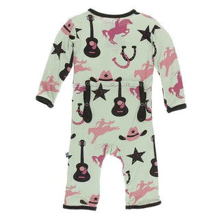 Print Coverall with Zipper - Pistachio Cowboy Baby & Toddler Sleepwear