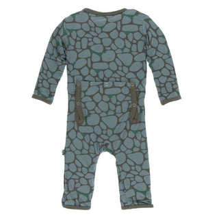 Print Bamboo Coverall with Zipper - Sea Rolled Rocks Baby & Toddler Sleepwear