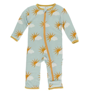 Print Coverall with Zipper - Spring Sky Partial Sun Baby & Toddler Sleepwear