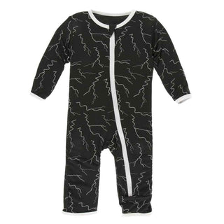 Print Coverall with Zipper - Zebra Lightning Baby & Toddler Sleepwear