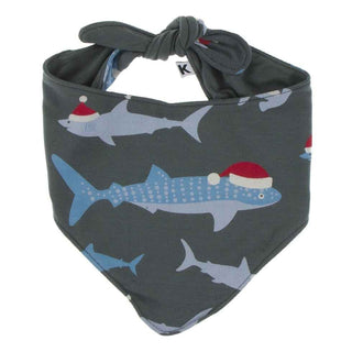 Print Dog Bandana - Pewter Santa Sharks Dog Apparel