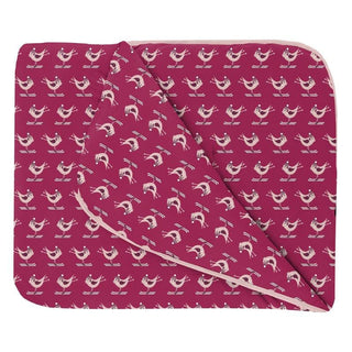 Print Bamboo Fluffle Throw Blanket - Berry Ski Birds Swaddling & Receiving Blankets