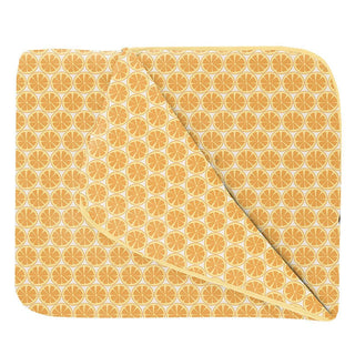 Print Bamboo Fluffle Throw Blanket - Natural Lemons Swaddling & Receiving Blankets