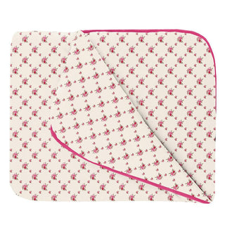 Print Fluffle Throw Blanket - Natural Rose Trellis Swaddling & Receiving Blankets