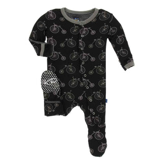 Print Footie with Snaps - Boy Midnight Bikes Baby & Toddler Sleepwear