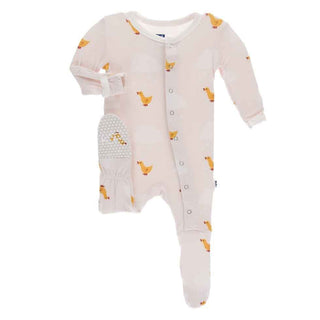 Print Footie with Snaps - Macaroon Puddle Duck Baby & Toddler Sleepwear