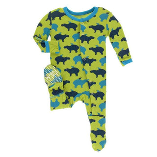 Print Footie with Snaps - Meadow Capybara Baby & Toddler Sleepwear