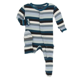 Print Footie with Snaps - Meteorology Stripe Baby & Toddler Sleepwear