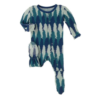 Print Footie with Snaps - Navy Forestry Baby & Toddler Sleepwear