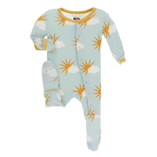 Print Footie with Snaps - Spring Sky Partial Sun Baby & Toddler Sleepwear