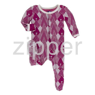 Print Footie with Zipper - Berry Mountains Baby & Toddler Sleepwear