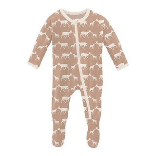 Print Bamboo Footie with Zipper - Doe and Fawn (15ANV) Baby & Toddler Sleepwear