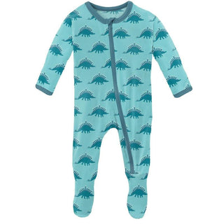 Print Footie with Zipper - Iceberg Menorahsaurus (WCA22) Baby & Toddler Sleepwear