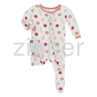 Print Footie with Zipper - Natural Gems Baby & Toddler Sleepwear