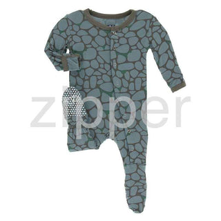 Print Footie with Zipper - Sea Rolled Rocks Baby & Toddler Sleepwear