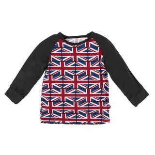 Print Long Sleeve Fitted Raglan Tee, Union Jack Baby & Toddler Tops