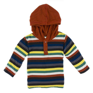 Print Long Sleeve Hoodie Tee - Dark London Stripe Baby & Toddler Outerwear