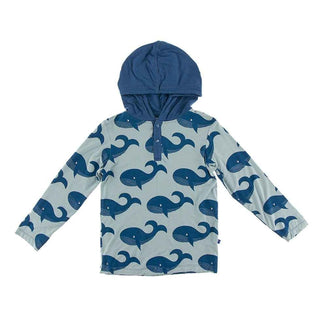 Print Long Sleeve Hoodie Tee - Jade Whales Baby & Toddler Outerwear