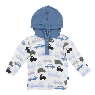 Print Long Sleeve Hoodie Tee - Natural Cars and Trucks Baby & Toddler Outerwear