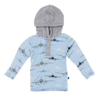 Print Long Sleeve Hoodie Tee - Pond Airplanes Baby & Toddler Outerwear