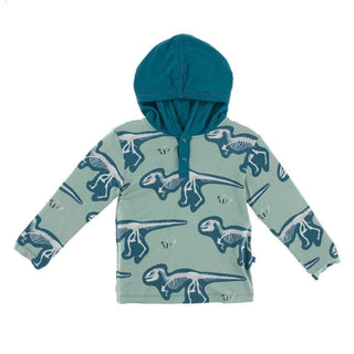 Print Long Sleeve Hoodie Tee - Shore T-Rex Dig Baby & Toddler Outerwear