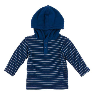 Print Long Sleeve Hoodie Tee - Tokyo Navy Stripe Baby & Toddler Outerwear