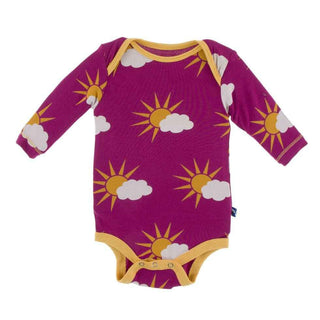 Print Long Sleeve One Piece - Berry Partial Sun Baby One-Pieces