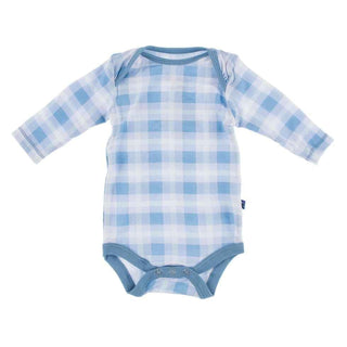 Print Long Sleeve One Piece - Blue Moon 2020 Holiday Plaid Baby One-Pieces