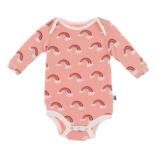 Print Long Sleeve One Piece - Blush Rainbow Baby One-Pieces