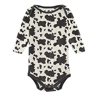 Print Bamboo Long Sleeve One Piece - Cow Baby One-Pieces