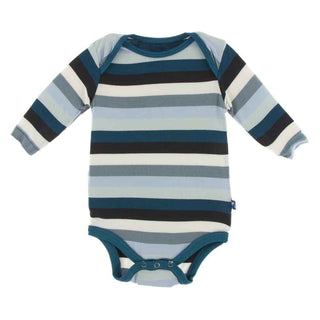 Print Long Sleeve One Piece - Meteorology Stripe Baby One-Pieces