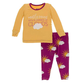 Print Long Sleeve Pajama Set - Berry Mostly Sunny Baby & Toddler Sleepwear