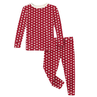 Print Bamboo Long Sleeve Pajama Set - Candy Apple Polka Dots Baby & Toddler Sleepwear